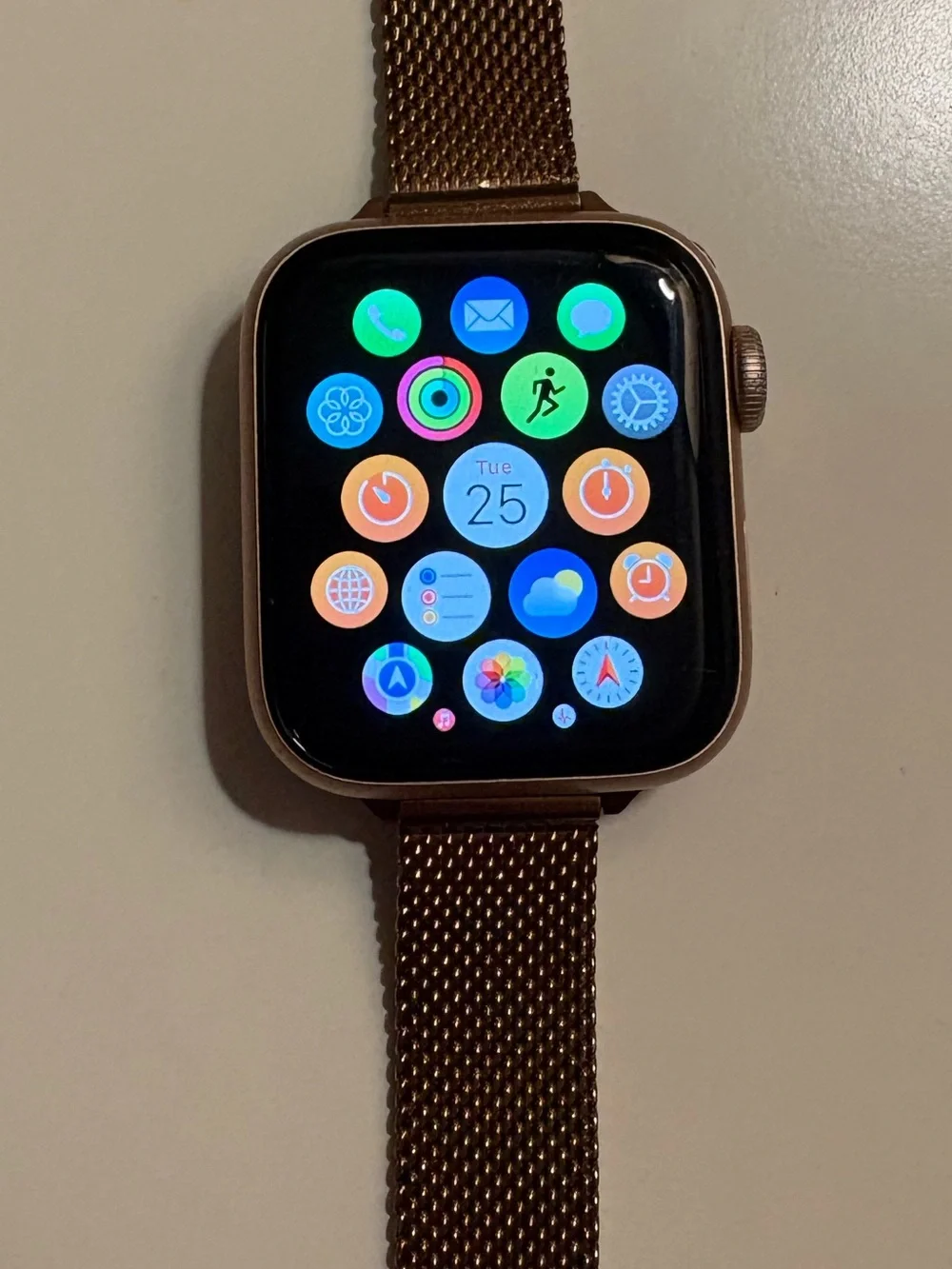 Apple Watch in Rose Gold with Mesh Milanese Band